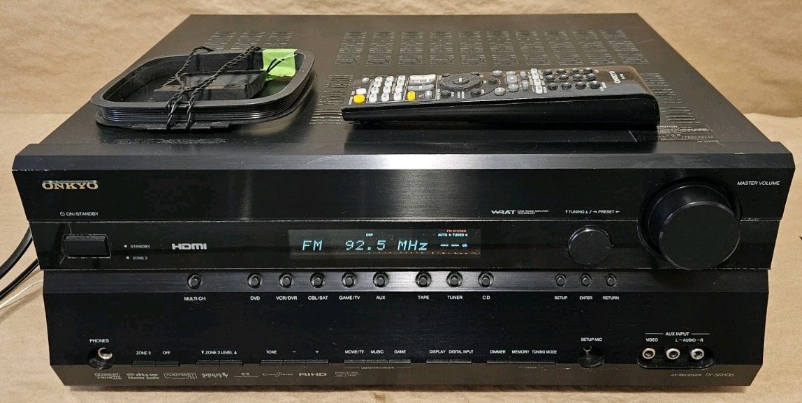 Onkyo TX-SR606 7.1 Ch HDMI Home Theater Surround Receiver Stereo + Remote Bundle