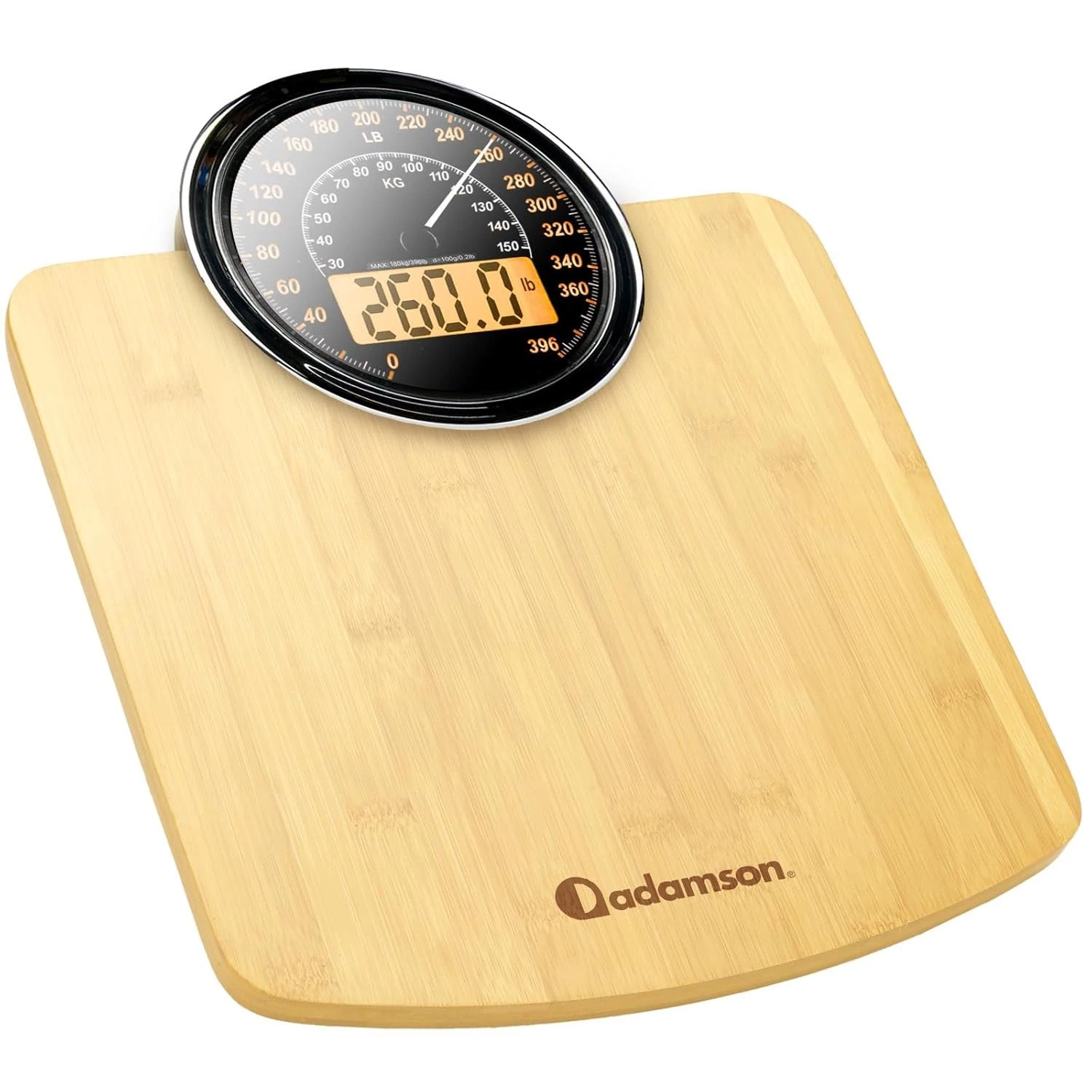 Adamson Hybrid 2-in-1 Analog & Digital Weighing Scale for Body Weight up Wood