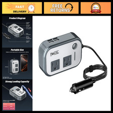 200W Car Power Inverter 12V DC to 110V AC, 4 USB Ports, Vehicle Outlet Adapter