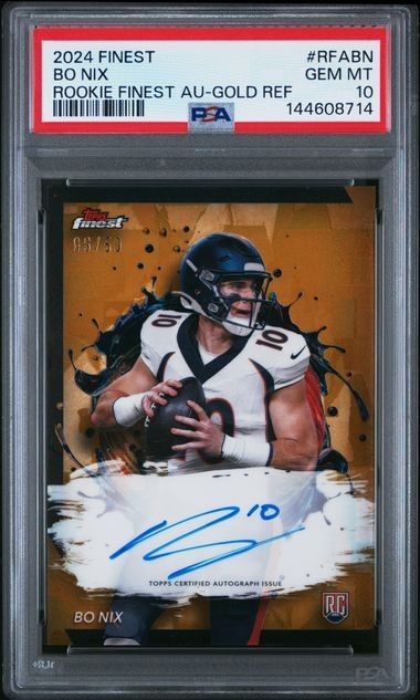 Bo Nix Topps Finest #163 Gold Geometric