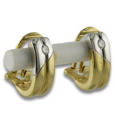Brillant Gold Ohrclips 585 14 Kt Gelbgold Weißgold 0,10 Ct Ohrringe Wert 1700,-