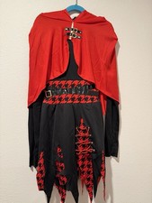 red riding hood costume - dress with Red Cape.- Girls Large