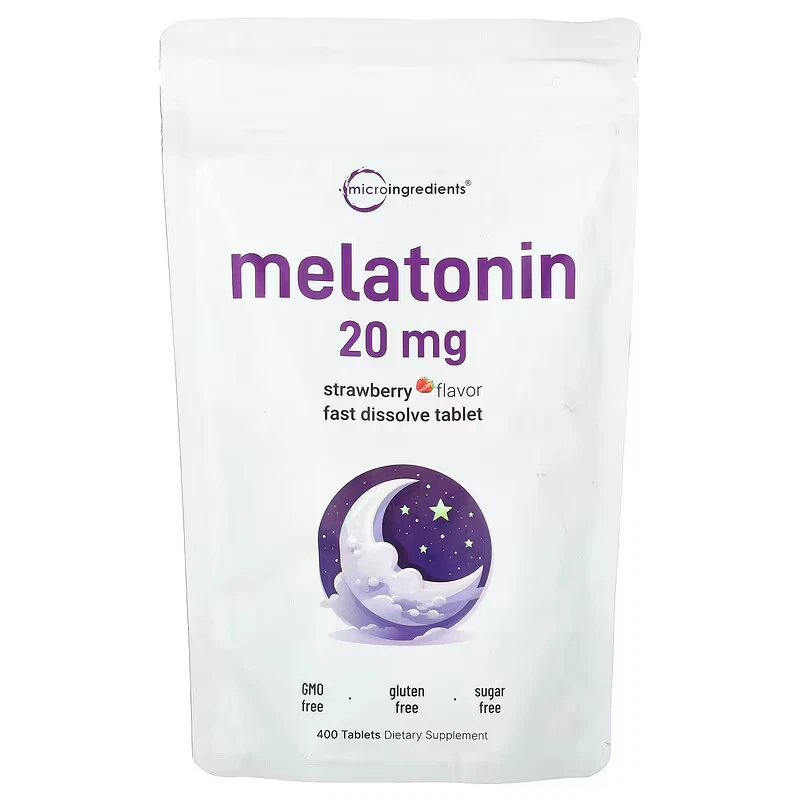 Melatonin 20 mg, 400 tablets, Micro Ingredients, ENVÍO 48 / 72 HORAS - Image 2 of 2