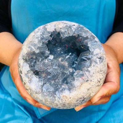 4.09LB  Natural blue crystal cave quartz crystal cave mineral specimen 4499