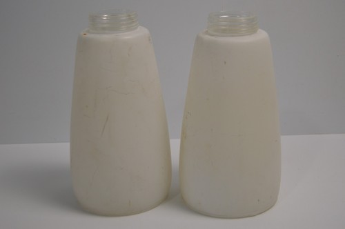 2 Vintage MCM White Pole Lamp Shades 8.25" Long with Threaded 2" Fitter Glass - Picture 4 of 24