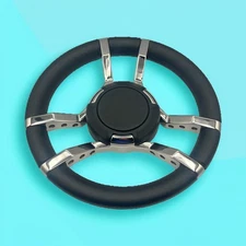 Gussi Italia Boat Steering Wheel Stainless Steel Spoke Leather Rim