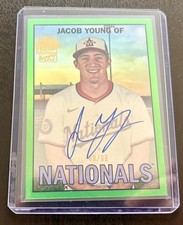 2025 Topps Archives '67 Fan Favorites Autograph Green Foilboard Jacob Young /99