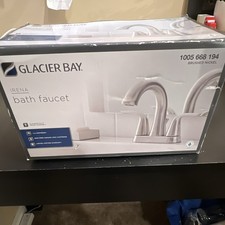 Glacier Bay Irena 4in Centerset Bathroom Sink Faucet, Brushed Nickel, 2-Handle