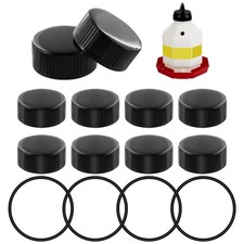 Plastic Poultry Waterer Replacement Parts Kit - 10 Caps  4 O-Rings, Black