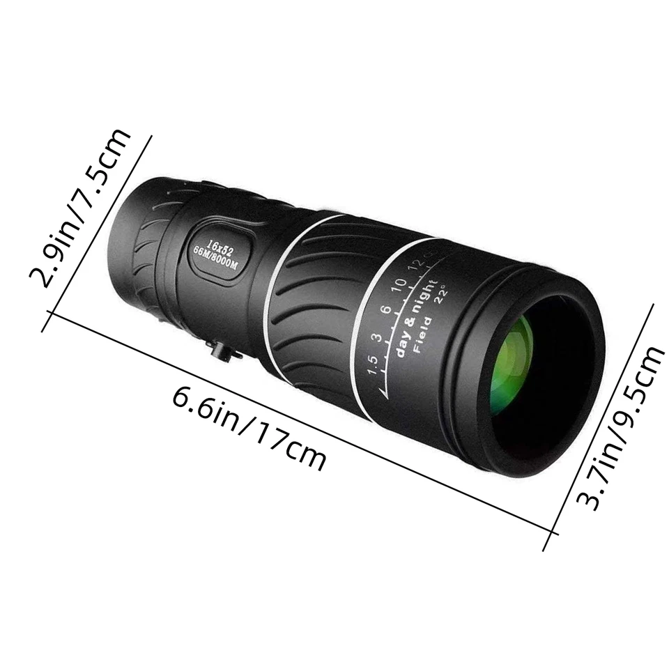 16X52 Monocular Zoom Dual Focus Rubber Armored Telescope for Hunting / Camping - Image 3 of 4