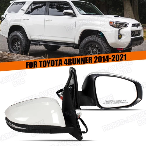 Right Side 9Pin Pearl White Heated Turn Light Mirror For Toyota 4runner 2014-23