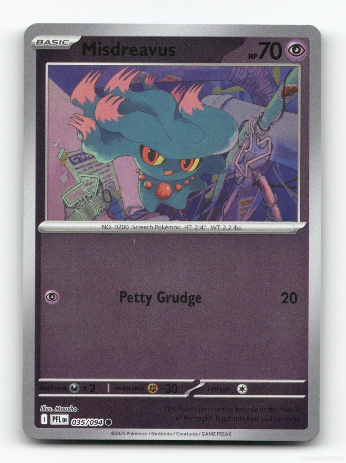 MISDREAVUS PHANTASMAL FLAMES 035/094 POKEMON REVERSE HOLO NM/M