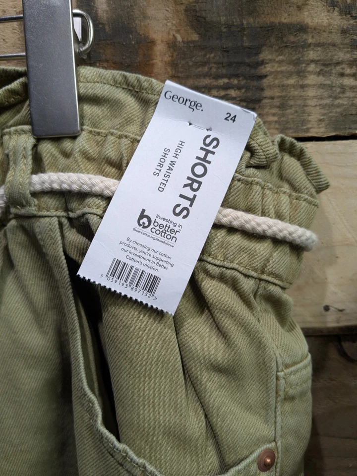 George Khaki Green 100% Cotton Shorts, Size 24 (Brand New) - Image 3 of 4
