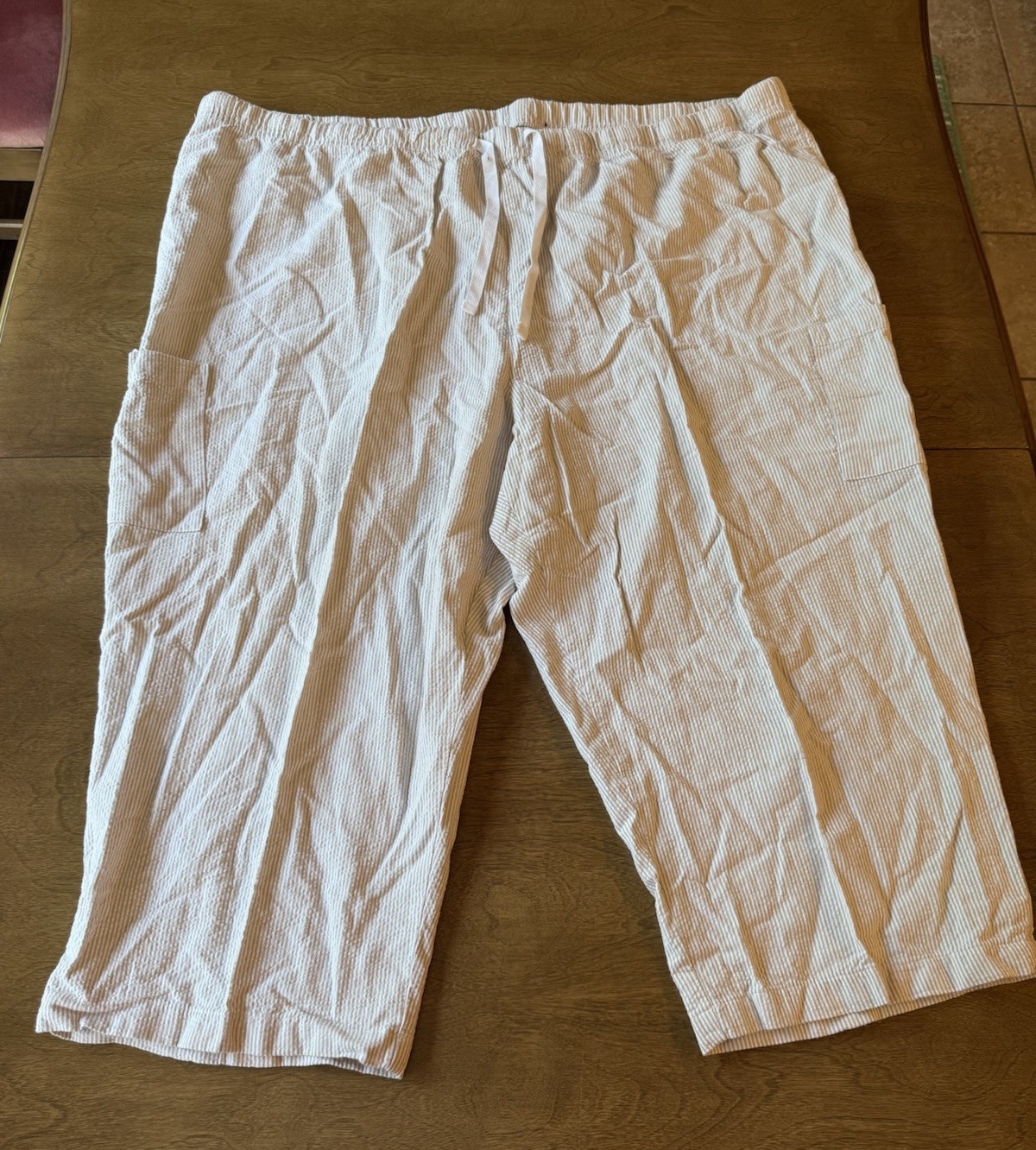 Basic Editions 100% Cotton Pull On Cropped Pants … - image 1