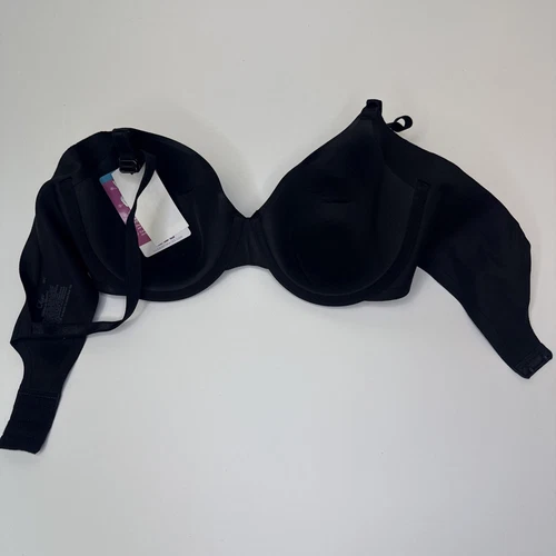 Warners Womens 36C Black No Side Effects Underwire Lightly Lined T-Shirt Bra New - Picture 2 of 5