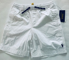 Polo Ralph Lauren Cotton Shorts Pony Logo Boys Size M 10/12 White twill shorts