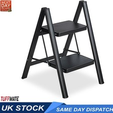 Step Ladder Stool 2 Step 45cm Wide Sturdy and Stable TUFFMATE
