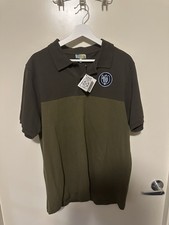 Loewe Colorblock Olive Green Logo Embroidered Men's Polo Shirt Size L