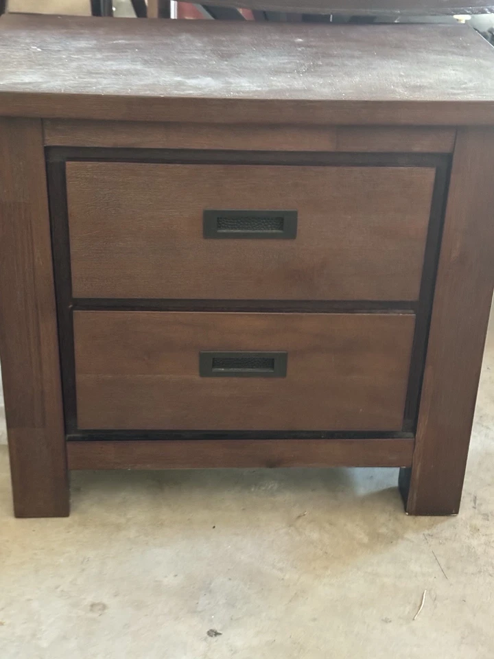 CAL KING Storage Bed Set 4pc Dark Brown Wood Bed Frame,Dresser,Mirror,Nightstand - Image 2 of 4