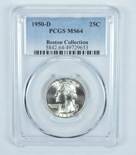 1950-D Washington Quarter Boston Collection MS64 PCGS Blue Label *2164