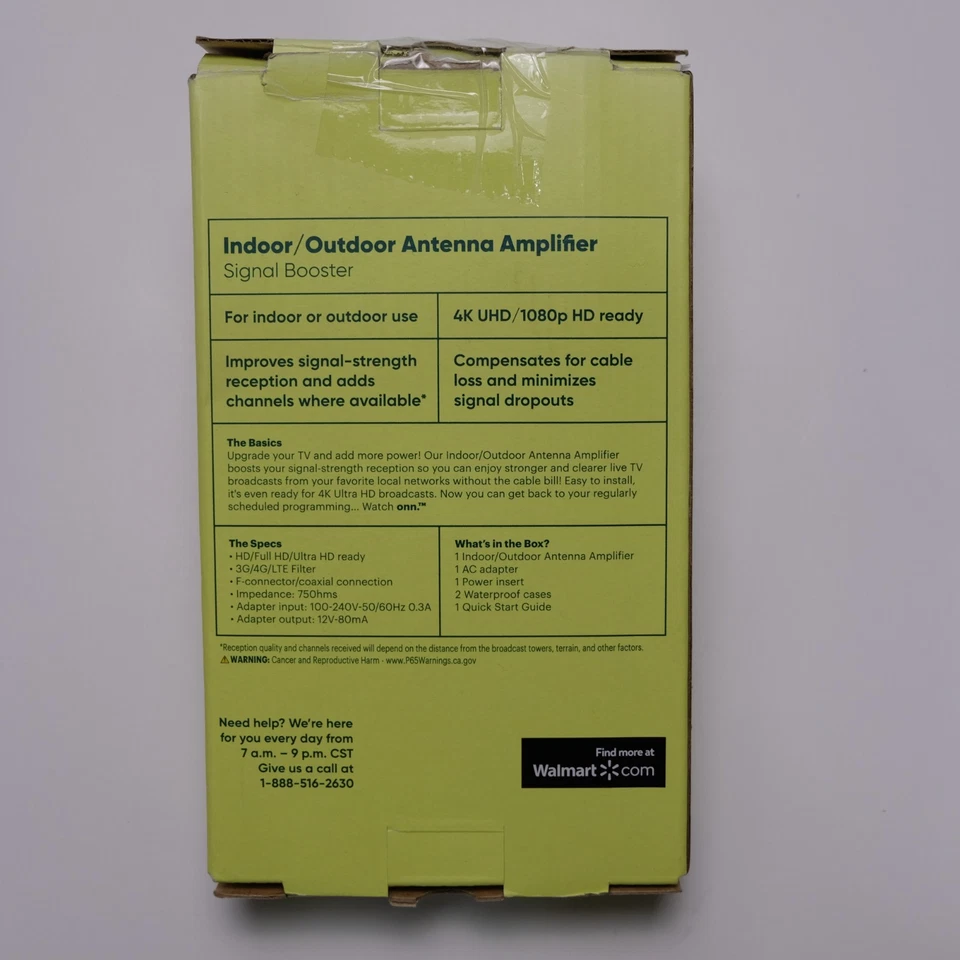 onn. Indoor/Outdoor Antenna Amplifier Signal Booster - Image 2 of 4