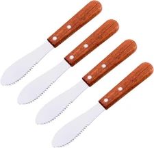 Super Z Outlet 8" Stainless Steel Straight Edge Butter Inches, Natural 