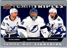 2021-22 Upper Deck Team Triples Steven Stamkos / Andrei Vasilevskiy / Victor