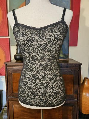 Dark green high quality lace cami womens no label purchased in Paris in 2001
