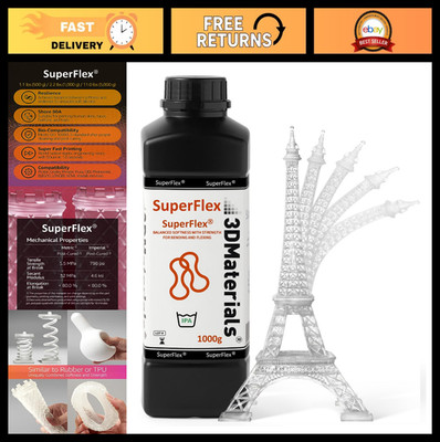 3D Printer Resin Softness 80A, Flexible Rubber Simulation, Clear 1000g - High Qu