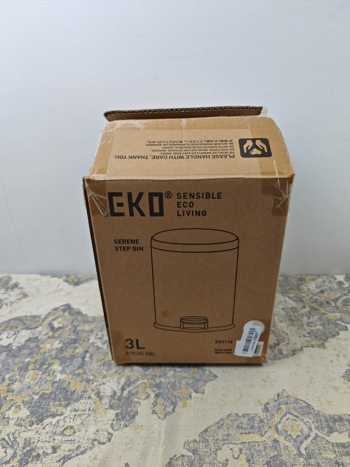 EKO Serene Step Bin, 3L Round Small Bin with Removable Inner Liner for Bedroom &