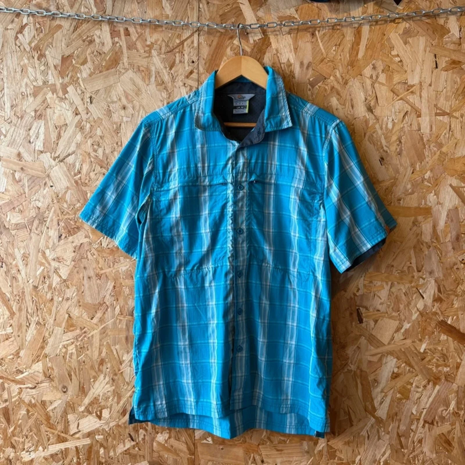 Lowe Alpine checked shirt short sleeve men’s medium hiking outdoors
