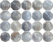 Nice Lot Of 10 German Aluminum STRASSENBAHN Tokens 1920-1921