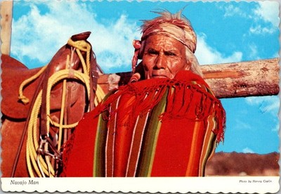 Navajo Man New Mexico Native American Color Continental Postcard A488