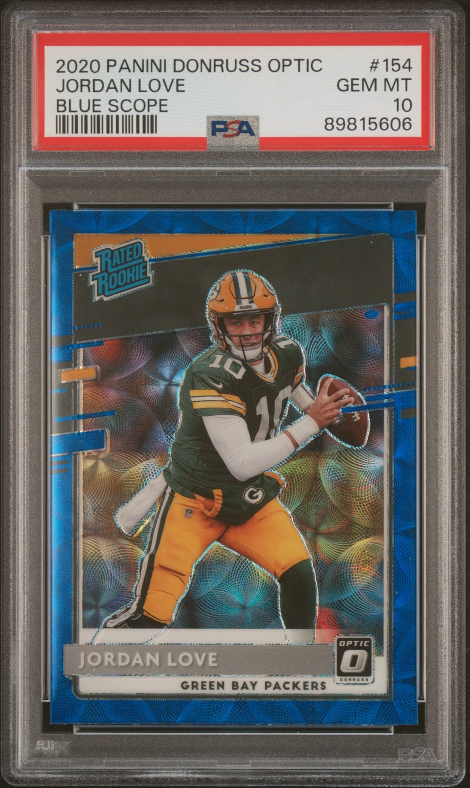 2020 PANINI DONRUSS OPTIC BLUE SCOPE #154 JORDAN LOVE PSA 10