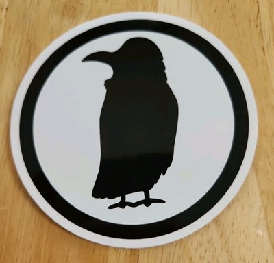 Rook Coffee Black Bird Logo Sticker 4'' Inch Round New Jersey Coffee Shop Decal