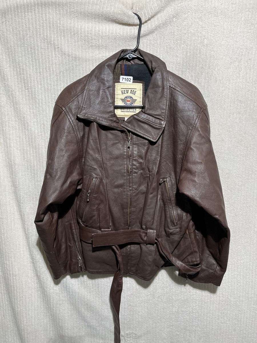 New Age Leather Collection Brown Leather Motorcycle Jacket New Age Leather Collection Brown Leather Motorcycle Jacket