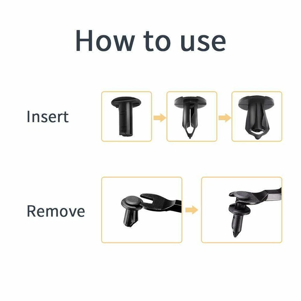 100x clips de parachoques para guardabarros remaches de carrocería empuje para UTV Honda Polaris RZR 900 1000 XP Foto 3 de 4