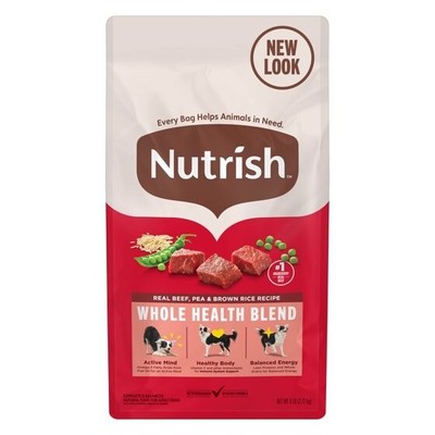 Nutrish Real Beef, Pea & Brown Rice Recipe Whole Health Blend Dry Dog Food, 6 lb