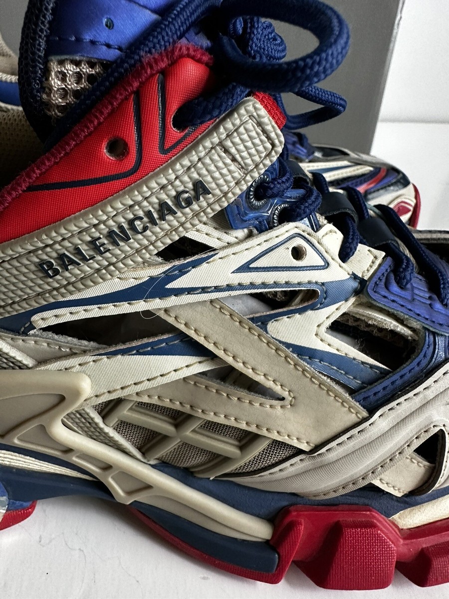 Balenciaga Multi Leather And Mesh Track.2 Open Sneakers Balenciaga Multi Leather And Mesh Track.2 Open Sneakers