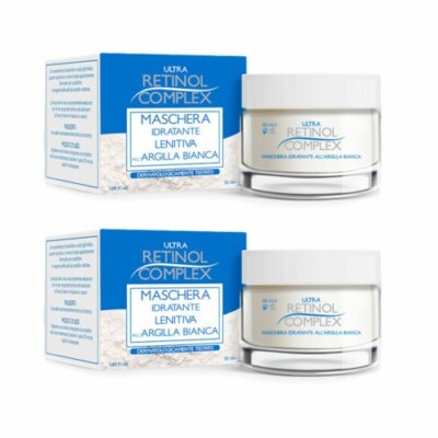 2 Stück Retinol Complex Maske weißer beruhigender feuchtigkeitsspendender Ton 50 ml