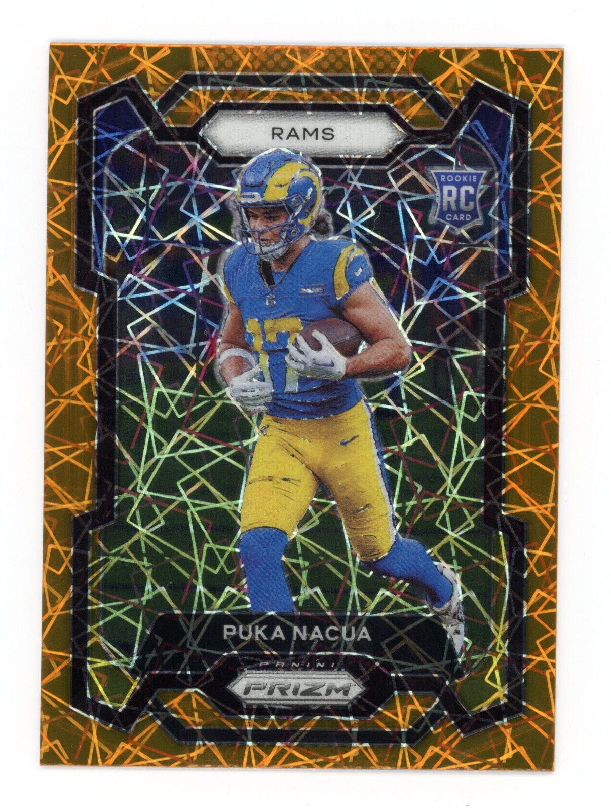 Puka Nacua 2023 Panini Prizm Rookies Orange Lazer Prizm RC #357 Rams