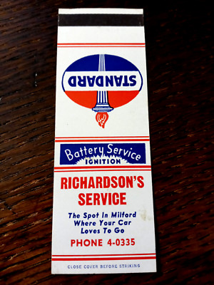 Vintage Matchbook: Richardson's Standard Gas Service Station, Milford, CT