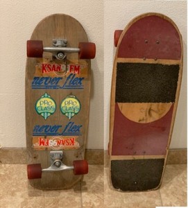 Vintage Never Flex Skateboard w/Tracker Aggro Trucks & Tiger Trak IV Wheels OS