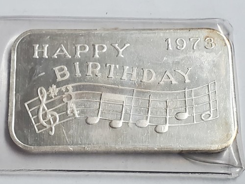 Vintage 1oz. Silver Bar - Happy Birthday 1973