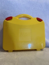 LEGO Yellow & Red Plastic Carrying Case Storage Box with Dividers Latched