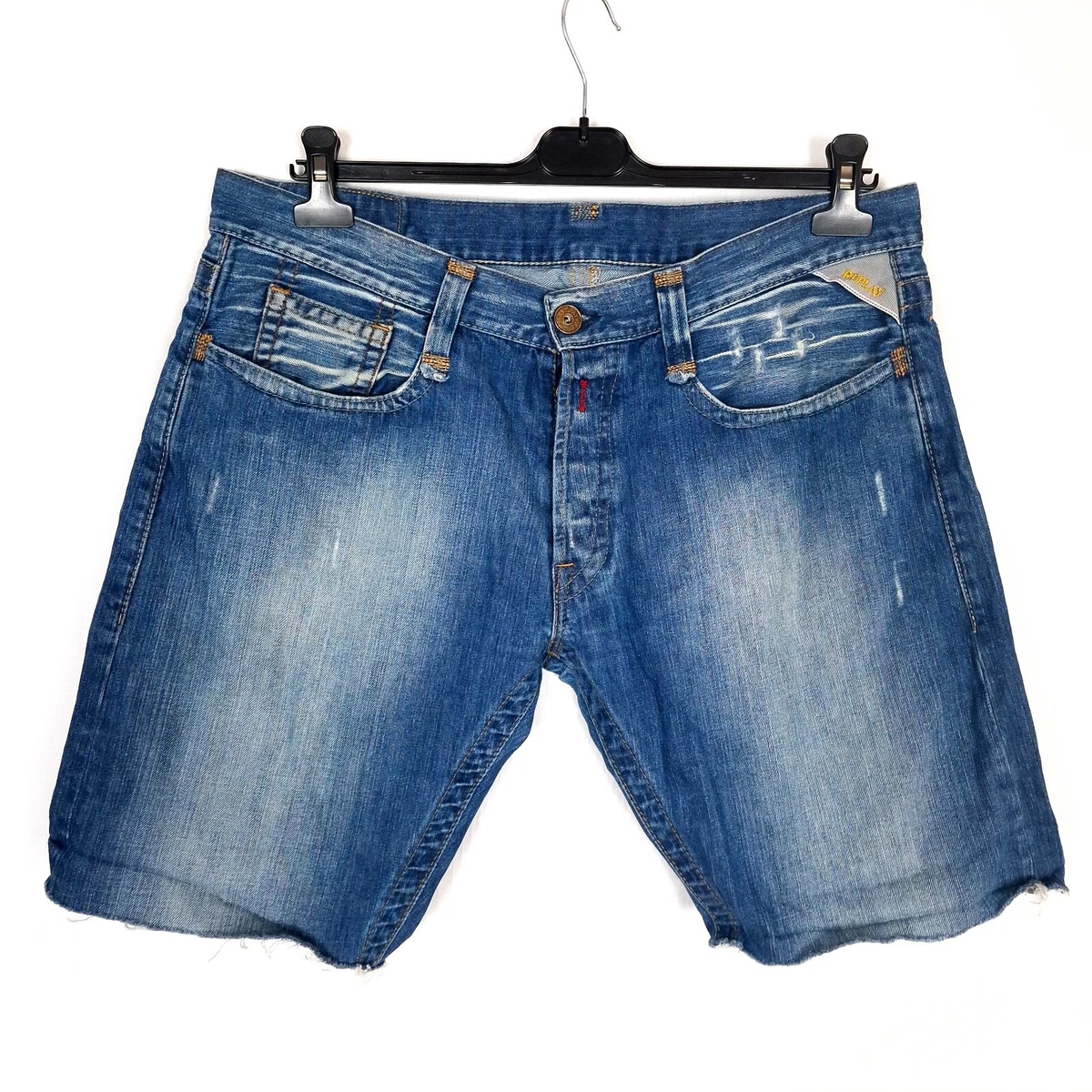 Replay Vannie Pantaloncini Cargo Denim Uomo - Hyperflex - Vestibilità Comoda