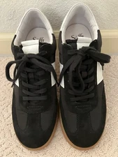 Sofft Ruby Retro Nylon Lace-Up Sneakers in Black and White
