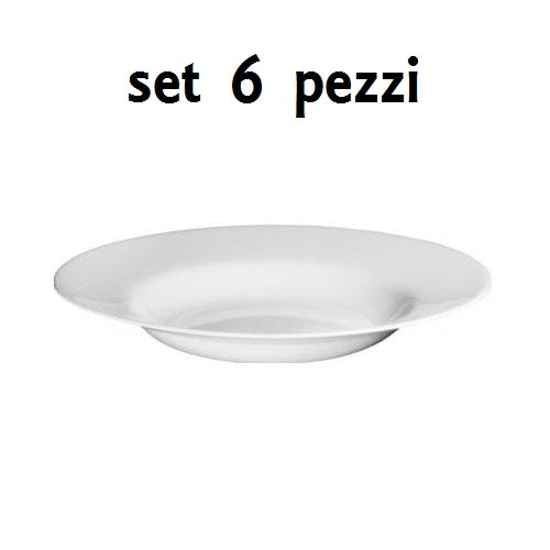 Set Servizio 6 Pezzi Piatto Piatti Fondo Bianco 23cm Bormioli Rocco Toledo sus