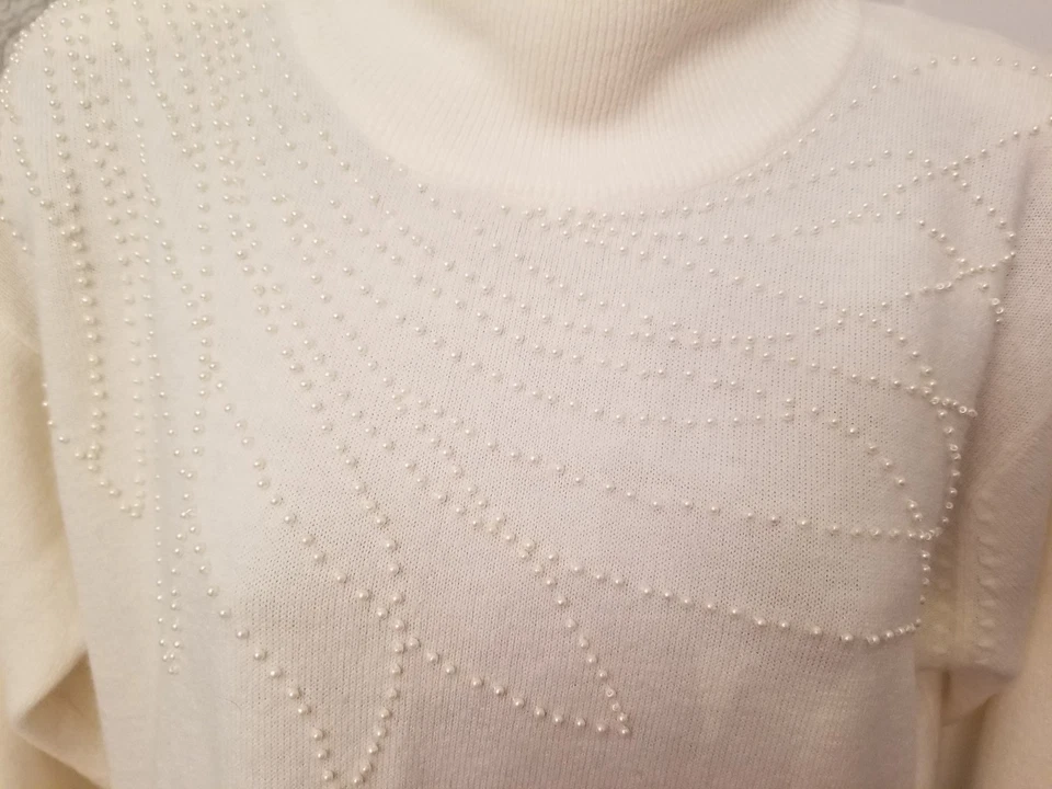 Dressbarn Womens Sweater Shirt Top Blouse Size L Large Ivory - Image 4 of 4