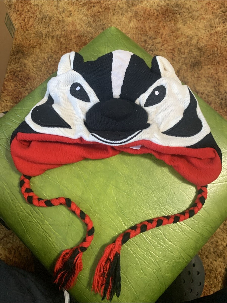 Bucky Badger Winter Hat With Ears UW Madison Wisconsin Badgers